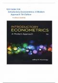 TEST BANK FOR Introductory Econometrics&colon; A Modern Approach 7th Edition by Jeffrey M&period; Wooldridge