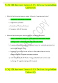 ACQ 120 Answers Lesson 1-15- Defense Acquisition University
