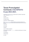Texas Promulgated Contracts CHAMPIONS Exam 2022-2023.