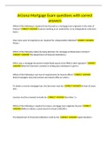 Arizona Mortgage Exam questions with correct answers