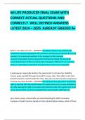 MI LIFE PRODUCER FINAL EXAM WITH CORRECT ACTUAL QUESTIONS AND CORRECTLY  WELL DEFINED ANSWERS LATEST 2024 &ndash; 2025  ALREADY GRADED A&plus; 