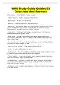 WWI Study Guide Quizlet&sol;18 Questions And Answers