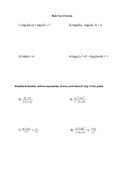 Integrated Math 3 - Log Expression, Complex Fractions, Exponential Growth/Decay Test Study Guide
