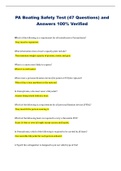 PA Boating Safety Test &lpar;47 Questions&rpar; and Answers 100&percnt; Verified