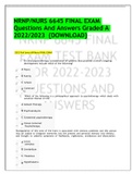 NRNP&sol;NURS 6645 FINAL EXAM Questions And Answers Graded A 2022&sol;2023  &lbrace;DOWNLOAD&rcub;