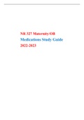 NR 327 Maternity/OB Medications Study Guide 2022-2023