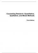 Test Bank For Counseling Research Quantitative&comma; Qualitative&comma; and Mixed Methods&comma; 3rd Edition by Carl J&period; Sheperis J Scott Young M Harry Daniels