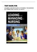 TEST BANK FOR LEADING AND MANAGING IN NURSING 7TH EDITION BY YODER WISE|CHAPTERS 1-30| COMPLETE.