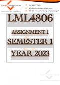 Exam (elaborations) LML4806 - Company Law (LML4806) 