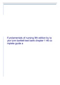 Fundamentals of nursing 9th edition by taylor lynn bartlett test bank chapter 1 46 complete guide A.