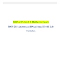 BIOS 255N Unit 4 Midterm Exam, Verified, And Correct Answers, Chamberlain College of Nursing