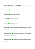 ALTA Practice CALT LEAD QUESTIONS & ANSWERS &lpar; A&plus; GRADED 100&percnt; VERIFIED&rpar;