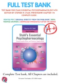 Test Bank For Stahl's Essential Psychopharmacology 4th Edition By Stephen M&period; Stahl 9781107025981 Chapter 1-14 Complete Guide &period;