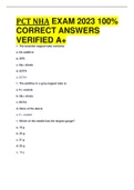 ALL NHA EXAMS WELL ELABORATED 2023&sol;2024 100&percnt; CORRECT ANSWERS 
