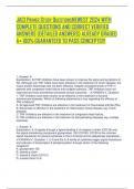 JACI PRIMER STUDY QUESTIONSNEWEST 2024 WITH COMPLETE QUESTIONS AND CORRECT VERIFIED ANSWERS &lpar;DETAILED ANSWERS&rpar; ALREADY GRADED A&plus; 100&percnt; GUARANTEED TO PASS CONCEPTS&excl;&excl;&excl;
