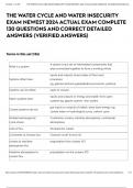 THE WATER CYCLE AND WATER INSECURITY EXAM NEWEST 2024 ACTUAL EXAM COMPLETE 130 QUESTIONS AND CORRECT DETAILED ANSWERS &lpar;VERIFIED ANSWERS&rpar;