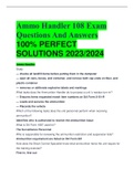 Ammo Handler 108 Exam Questions And Answers 100% PERFECT SOLUTIONS 2023/2024  