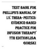 TEST BANK FOR PHILLIPS’S MANUAL OF I.V. THERA- PEUTICS: EVIDENCE-BASED PRACTICE FOR LISA GORSKI 