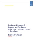 Test Bank - Principles of Anatomy and Physiology, ED.by Gerard J. Tortora , Bryan H. Derrickson |ALL 29 Chapters included-749 pages| 