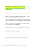 LETRS Unit 8 Final Assessment Questions and answers&comma; rated A&lowbar; 2023&lowbar;2024