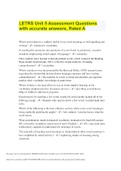 LETRS Unit 5 Assessment Questions with accurate answers&comma; Rated A