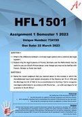 HFL1501 Assignment 1 Semester 1 2023 (734190)