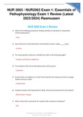 NUR 2063 / NUR2063 Exam 1: Essentials of Pathophysiology Exam 1 Review (Latest 2023/2024) Rasmussen