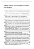 Summary of all mandatory articles Sustainable Supply Management (325237-M-6)