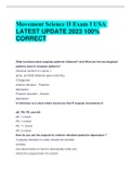 Movement Science II Exam I USA  LATEST UPDATE 2023 100&percnt; CORRECT 