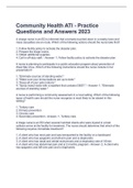 Community Health ATI - Practice Questions and Answers 2023