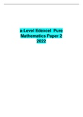  Edexcel A -Level Pure Mathematics Paper 2 JUNE  2022