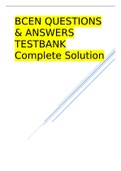 BCEN QUESTIONS & ANSWERS TESTBANK  Complete Solution 2023  LATEST  UPDATE 