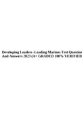 Developing Leaders -Leading Marines Test Questions And Answers 2023 (A+ GRADED 100% VERIFIED).