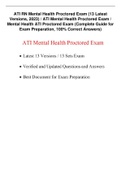 ATI RN Mental Health Proctored Exam (13 Latest Versions, 2023) / ATI Mental Health Proctored Exam / Mental Health ATI Proctored Exam (Complete Guide for Exam Preparation, 100% Correct Answers)