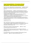 Army Command Policies - Prevention of Sexual Harassment &sol; SAPR&colon; Questions With Solutions
