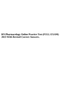 RN Pharmacology Online Practice Test (FULL EXAM) 2023 With Revised Correct Answers.