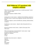 HAP Midterm&vert; 137 questions&vert; with complete solutions