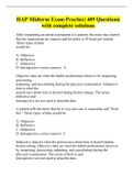 HAP Midterm Exam Practice&vert; 409 Questions&vert; with complete solutions