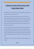 Goldcoast School of Real Estate Final Exam Study Guide