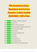 FFA Greenhand Quiz &vert; Questions and Correct Answers &vert; Latest Update 2024&sol;2025 &vert; 100&percnt; Pass