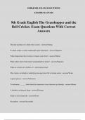 9th Grade English The Grasshopper and the Bell Cricket&period; Exam Questions With Correct Answers
