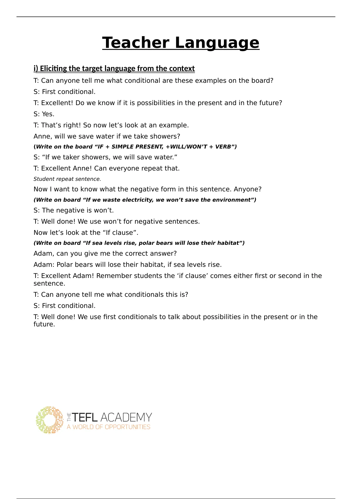 tefl academy assignment 3 help