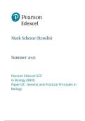 Pearson Edexcel Advanced Level GCE In Biology B &lpar;9BI0&rpar; Paper 03 General and Practical Principles in Biology mark scheme June 2025