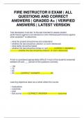 FIRE INSTRUCTOR II EXAM &vert; ALL QUESTIONS AND CORRECT ANSWERS &vert; GRADED A&plus; &vert; VERIFIED ANSWERS &vert; LATEST VERSION