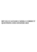 HIT 252 CCA EXAM 1 WEEK 1 CORRECT QUESTIONS AND ANSWERS 2023.