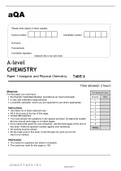 Aqa A-level CHEMISTRY Paper 1 - Inorganic and Physical Chemistry &lpar;7405&sol;1&rpar; June 2022 OFFICIAL Question Paper&period; 