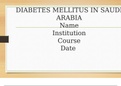 Research Poster: DIABETES MELLITUS IN SAUDI ARABIA