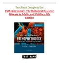 Test Bank For Pathophysiology 9th Edition McCance ,All Chapters