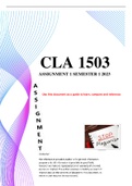 CLA1503 Assignment 1 Semester 1 2023