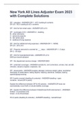 New York All Lines Adjuster Exam 2023 with Complete Solutions
